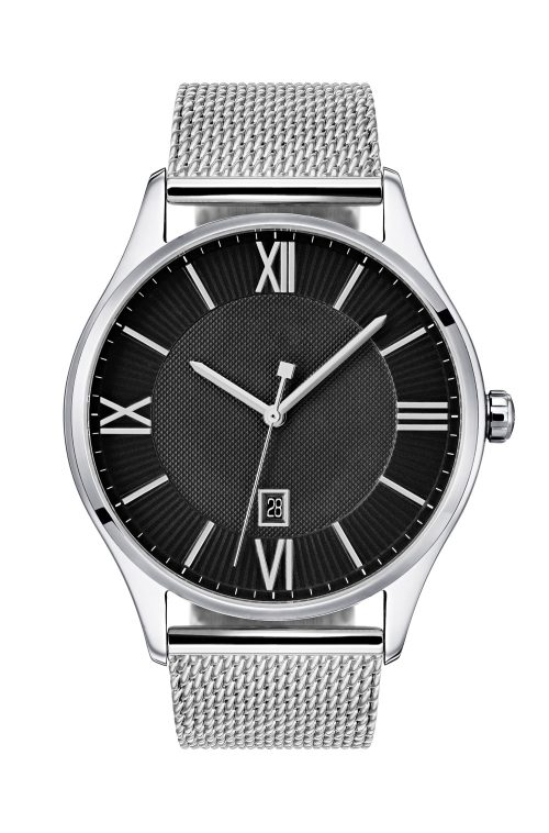 Two-Tier Black Dial Watch