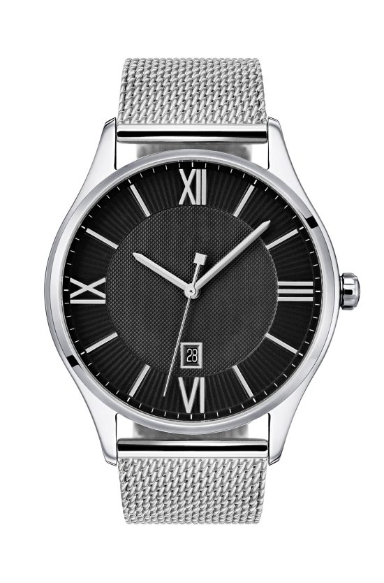 Two-Tier Black Dial Watch